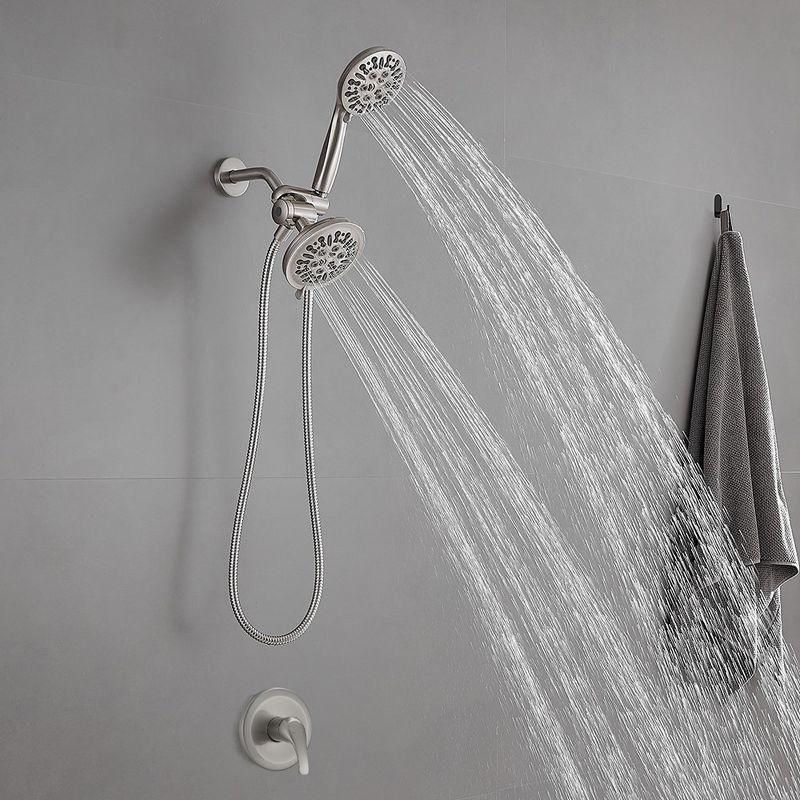 Single Handle 1-Spray Round Rain Shower Faucet Combo Set with Dual Function Pressure Balance Valve