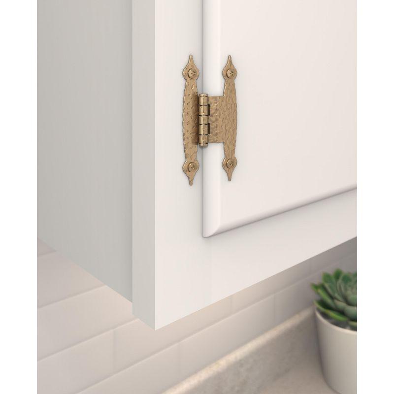 Amerock 3/8in (10mm) Offset Non-Self Closing Face Mount Champagne Bronze Cabinet Hinge - 1 Pair