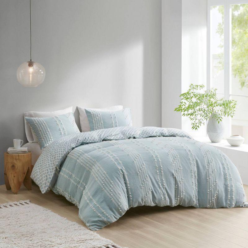 3 Piece Cotton Jacquard Bedding Set