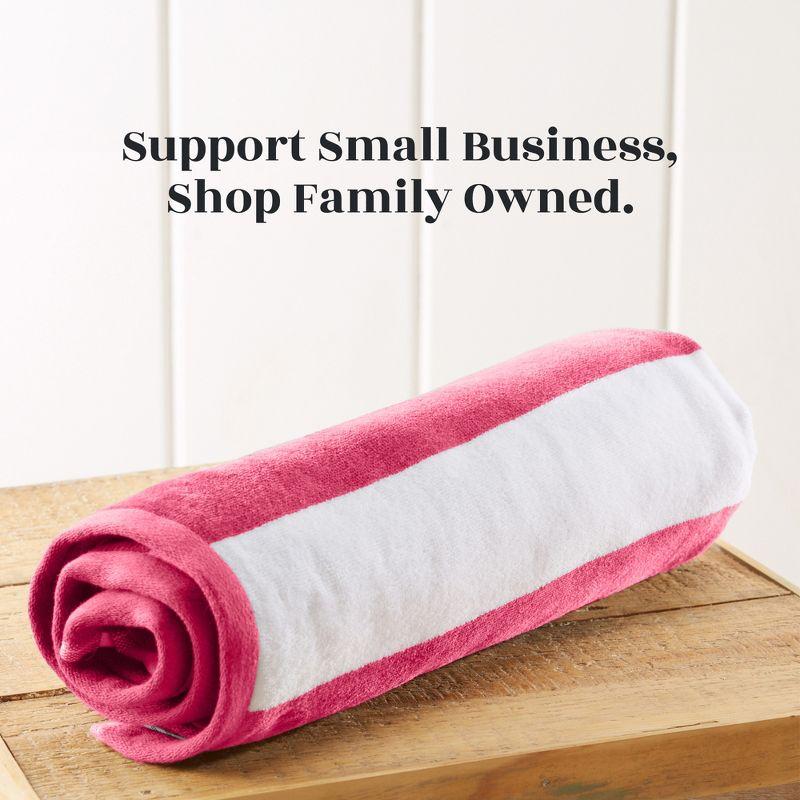 100% Cotton Cabana 4 Pack Beach Towels - Great Bay Home (30" x 60", Bright Pink)