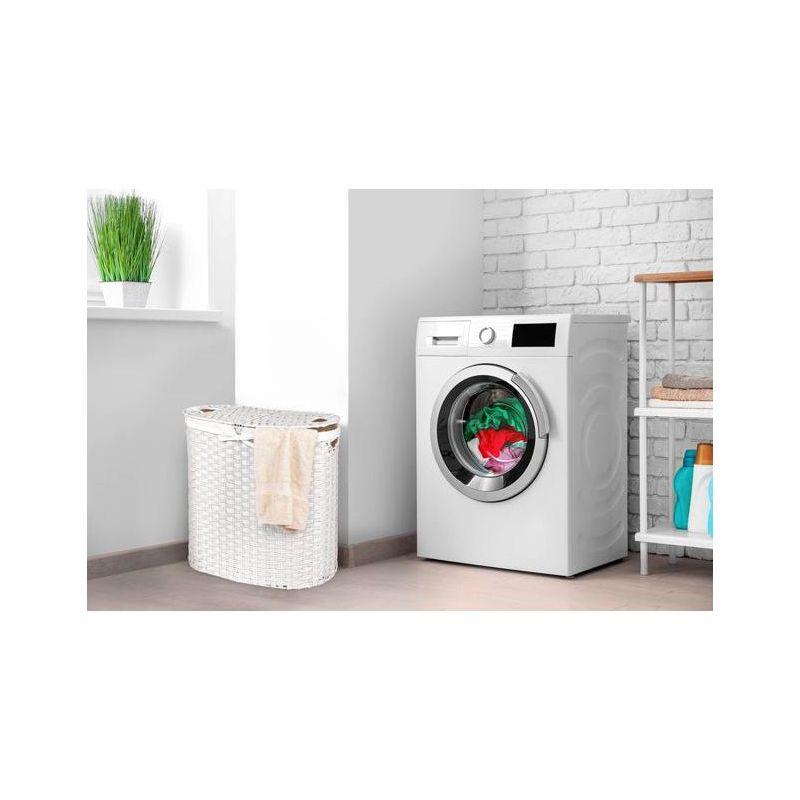 Handwoven Double Lidded Oval Hamper Sorter