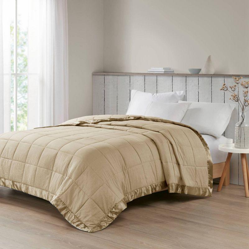 Madison Park Cambria Oversized Down Alternative Blanket with Satin Trim