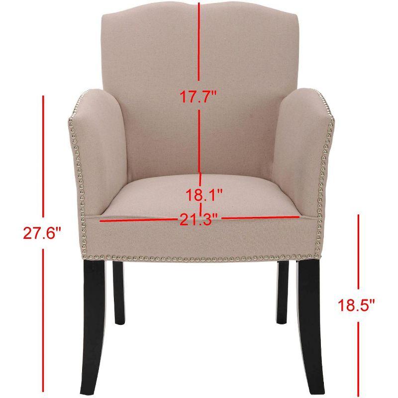 Rachel Arm Chair With Nail Head Trim - MCR4539 - Taupe - Safavieh Couture