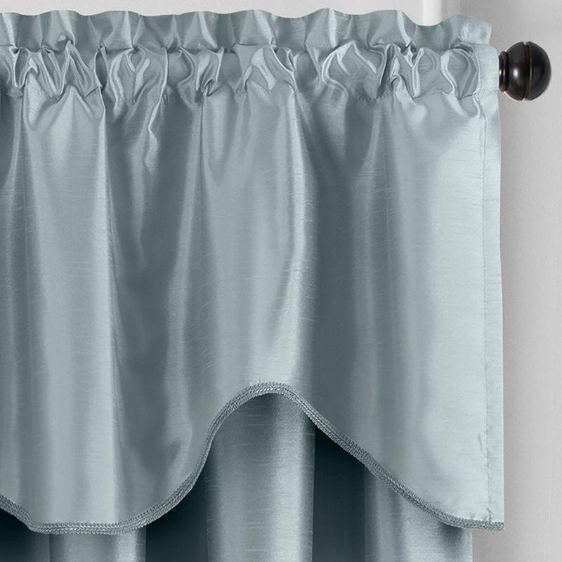 Colette Faux Silk Scalloped Window Valance, 50" x 21", Beige