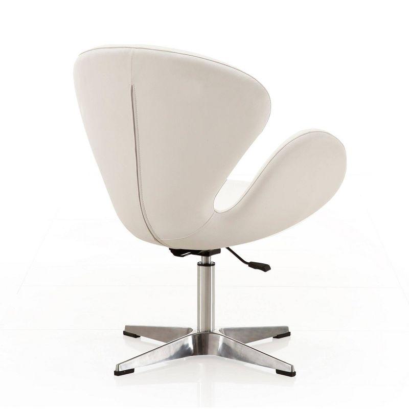 Set of 2 Raspberry Faux Leather Adjustable Swivel Chairs White - Manhattan Comfort