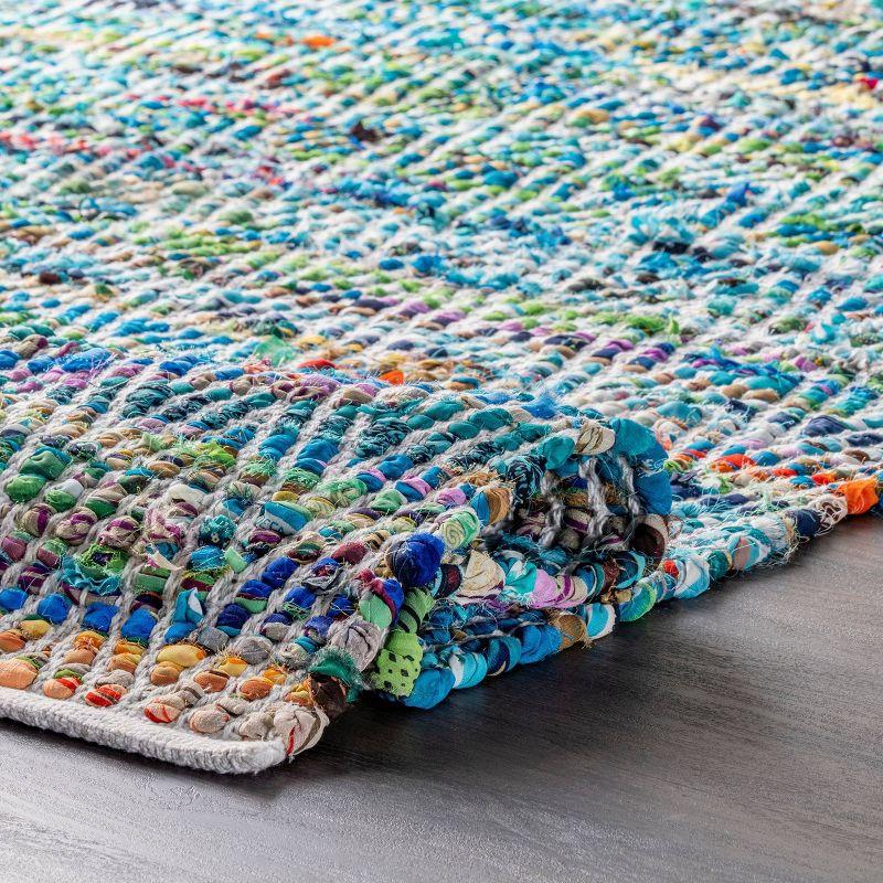 nuLOOM 4'x6' Hand Woven Chevron Rochell Area Rug Green: Contemporary Low Pile Indoor Rectangle Rug