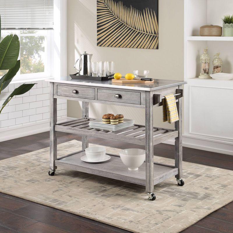 Sonoma Kitchen Cart with Stainless Steel Top  - Boraam