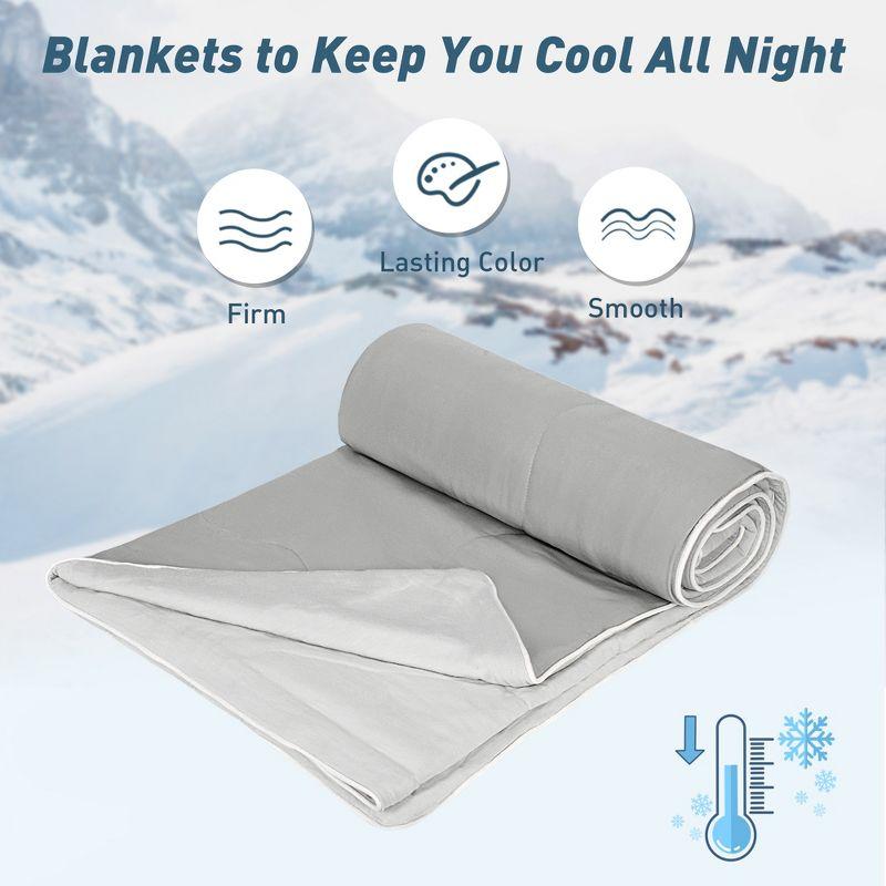 Catalonia Reversible Cooling Blanket, Lightweight Summer Comforter for Hot Sleepers, Silky Soft Summer Duvet Throw Size, 50 x 60 inches, Soft Breathable