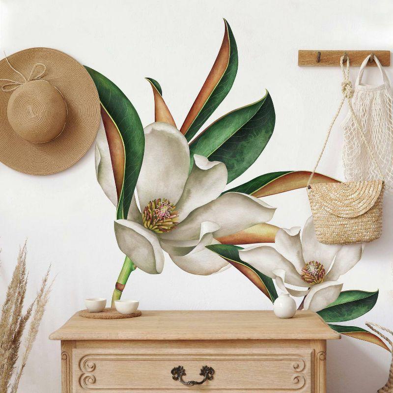 4.5" x 4.375" Vintage Magnolia Peel and Stick Giant Wall Decal - RoomMates