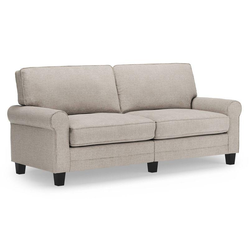 Serta Copenhagen 78" Rolled Arm Sofa, Easy Care Fabric, Soft Pillow Back, Pocket Coil Seat Cushions