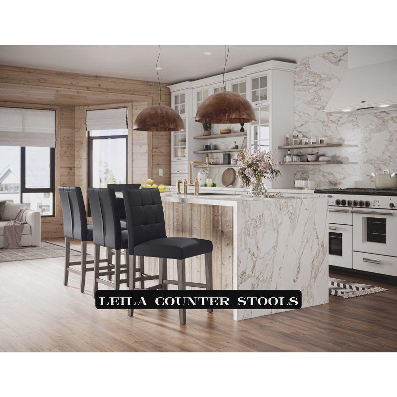 Leila Wooden Counter Height Barstool - CorLiving