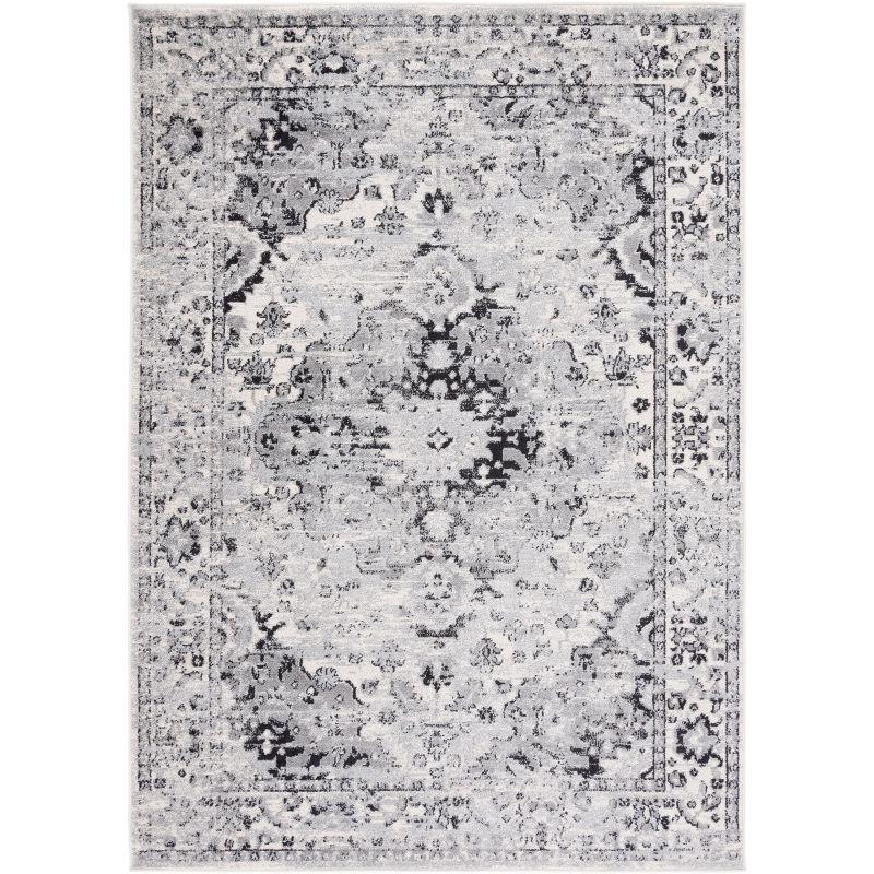 Modern Metro Gray & Black Flat Woven Synthetic Area Rug - 3' x 5'