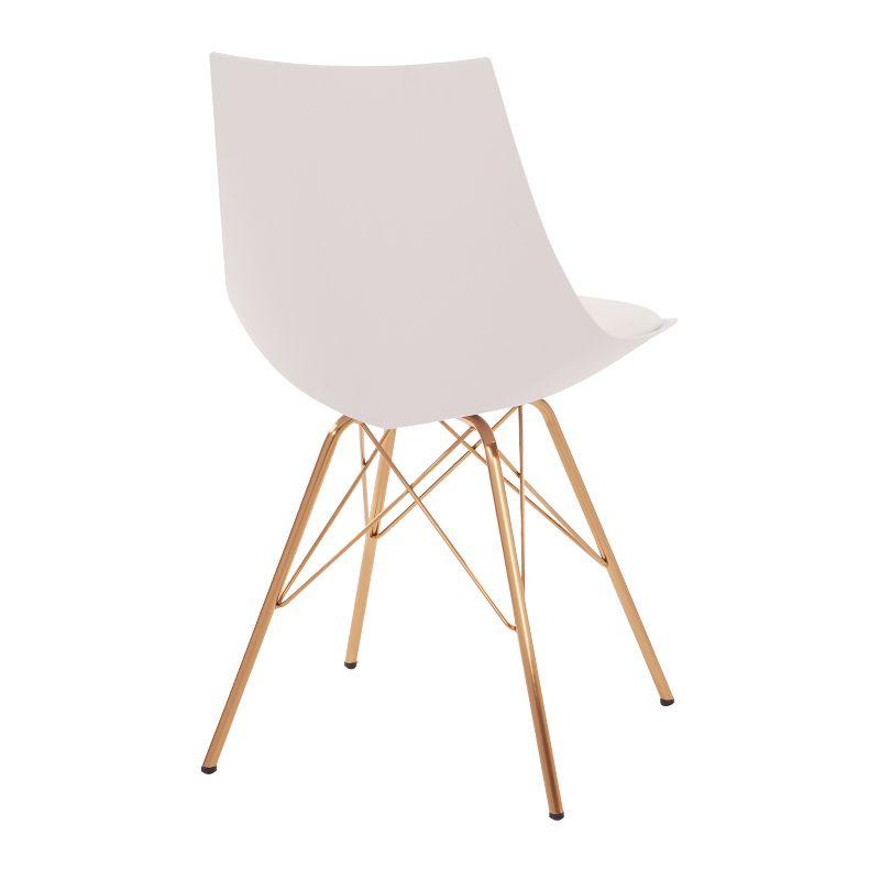 OSP Home Furnishings Oakley Chair White : Polyurethane Upholstery, Metal Legs, Armless Design, 200 lbs Capacity