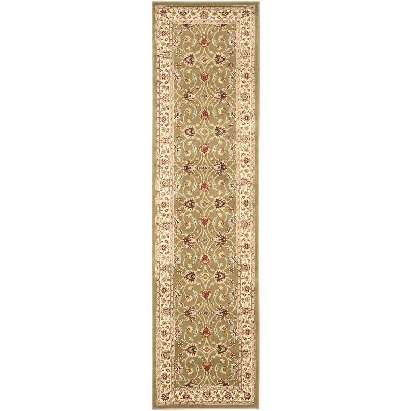 Lyndhurst LNH553 Power Loomed Runner Rug - Green/Ivory - 2'3"x8' - Safavieh
