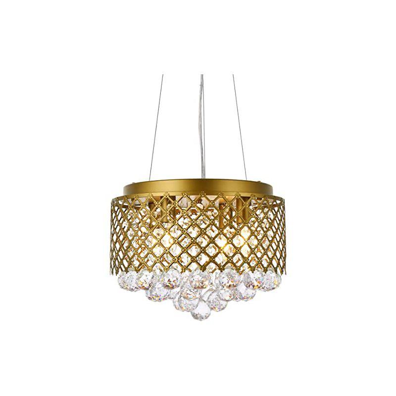 Elegant Lighting Tully 4 lights pendant in brass