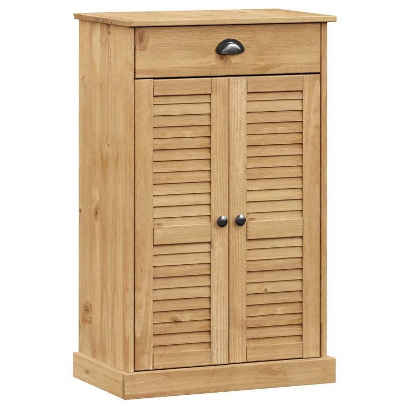 vidaXL VIGO Shoe Cabinet Shoe Storage Organizer with Doors Solid Wood Pine