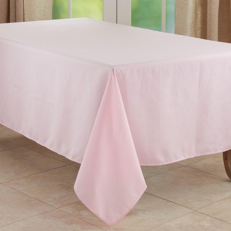 Saro Lifestyle Solid Color Everyday Tablecloth, Pink, 65" x 84"