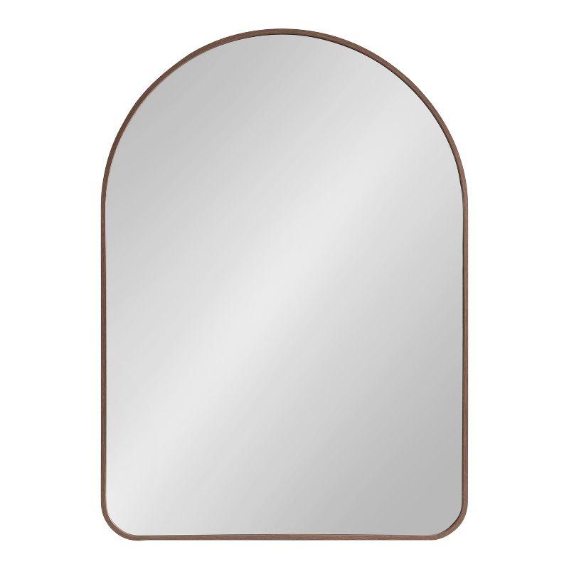Kate and Laurel Zayda Metal Arch Mirror, 20x28, Walnut Brown
