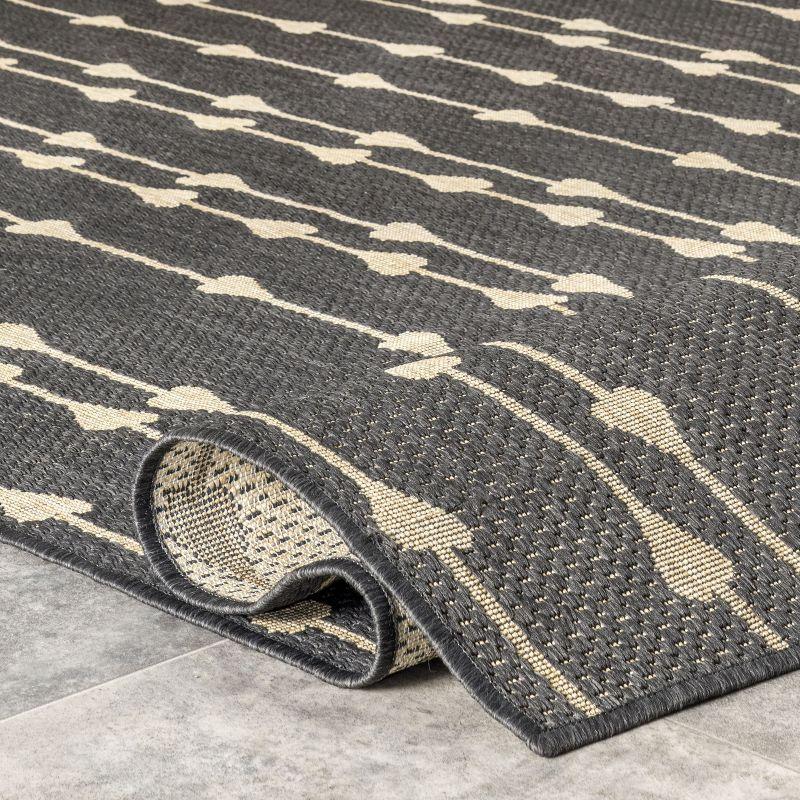 Charcoal Synthetic 62"x24" Easy-Care Indoor/Outdoor Rug