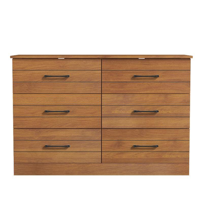 Galano Elis Amber Walnut 6 Drawer 47.2 in. Wide Dresser (Sturdy, Effortless Assembly with Interlocking Drawers)
