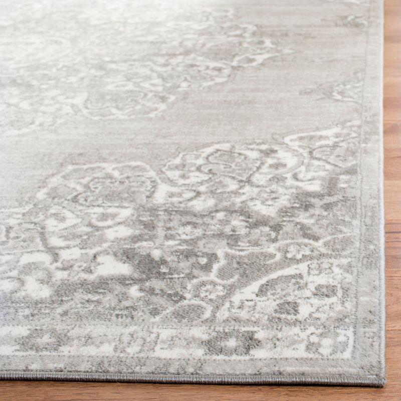 Elegant Gray Square Synthetic 9' x 9' Stain-Resistant Area Rug