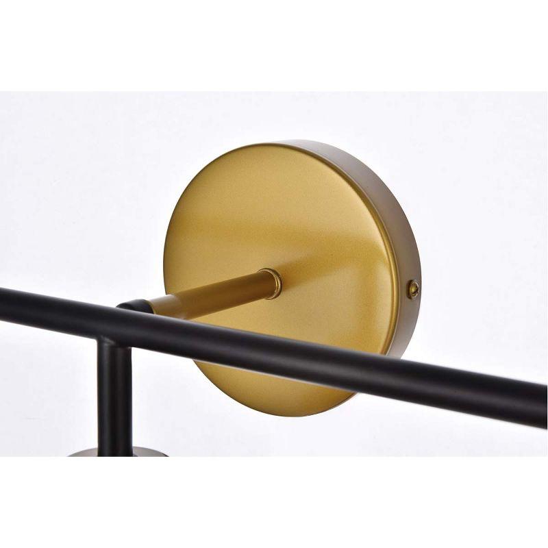 Elegant Lighting Hanson 3 lights bath sconce in black with brass with frosted shade