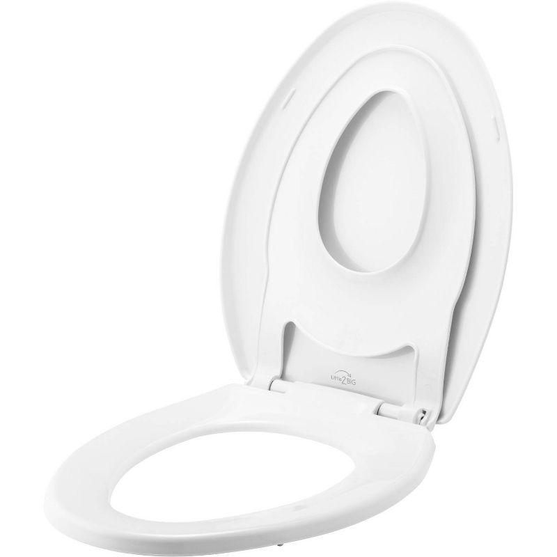 Little2Big Elongated Toilet Seat with Built-In Potty Training Seat