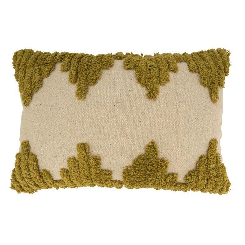 Saro Lifestyle Tufted Throw Pillow With Poly Filling, Chartreuse, 13" x 20"