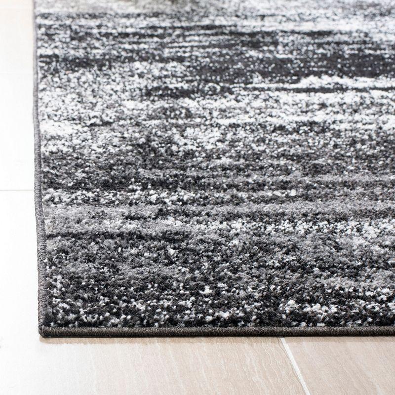 Adirondack ADR112 Machine Made Indoor Area Rug - Silver/Black - 4'x4' - Safavieh