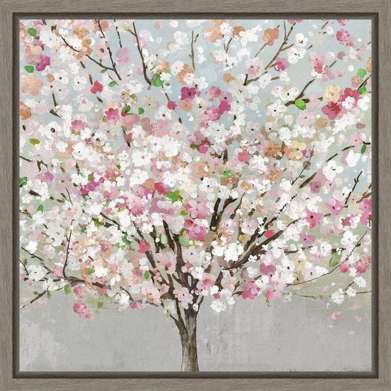 Spring Love Pink and White Floral Canvas Print