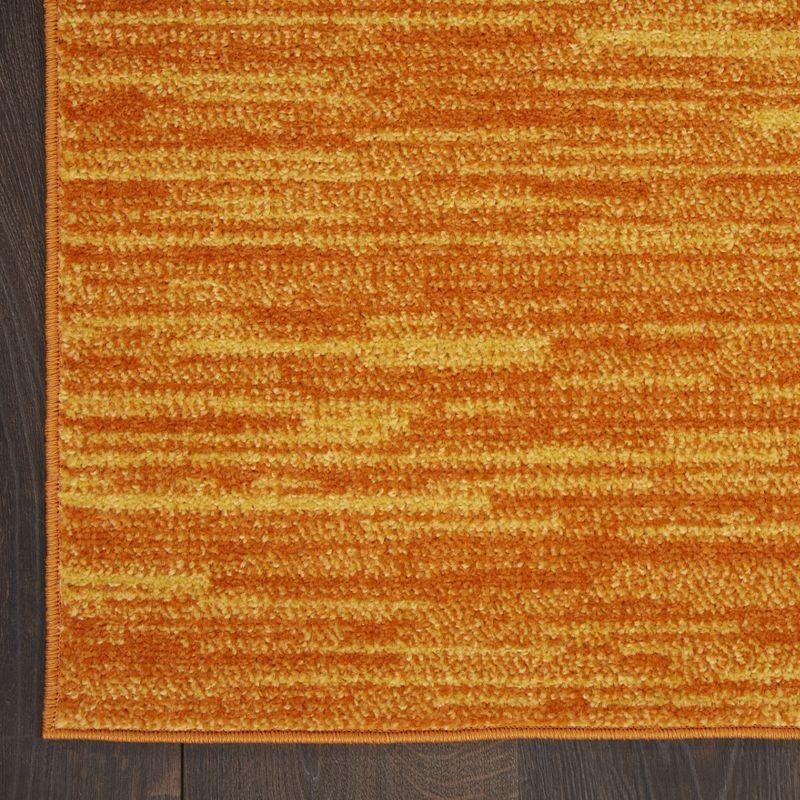 Sunburst Orange 6' x 9' Easy Care Indoor Outdoor Rug