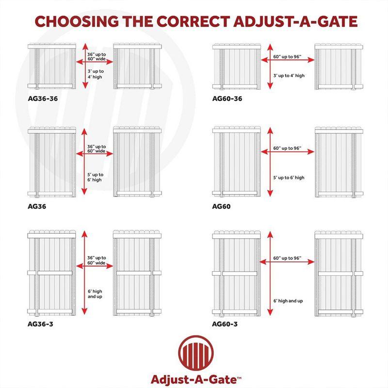 Adjustable Black Steel Frame Gate Building Kit for 60"-96" Openings