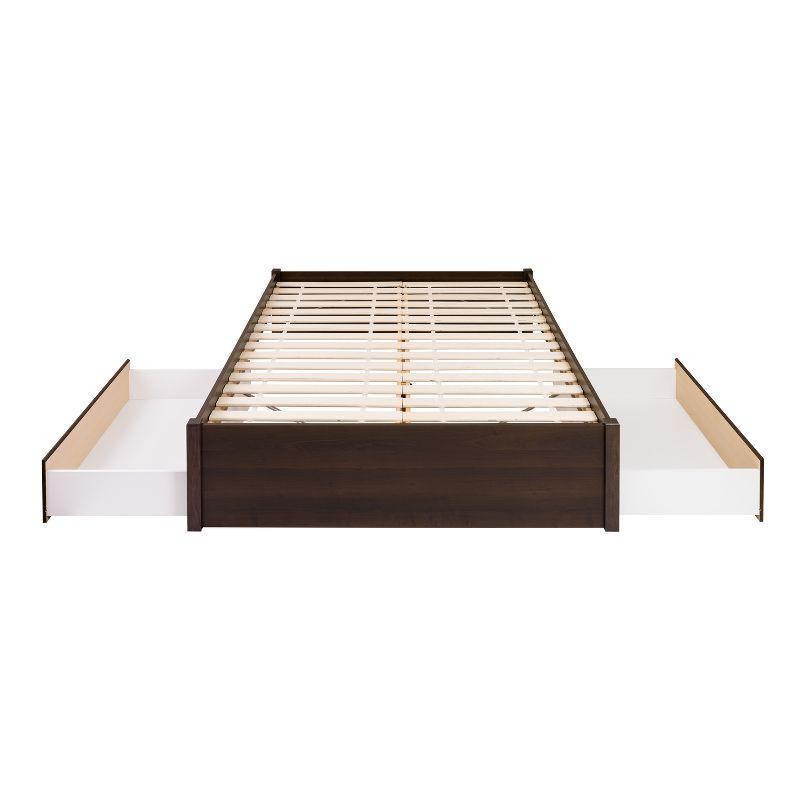 Espresso Queen Wood Frame Platform Bed with Storage Drawers