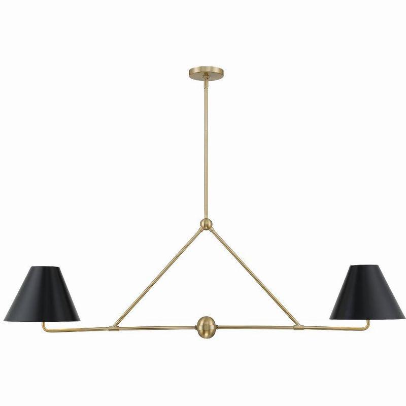 Vibrant Gold and Black Steel 4-Light Chandelier