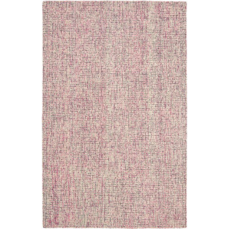 Abstract ABT473 Hand Tufted Area Rug - Ivory/Pink - 5' X 8' - Safavieh.