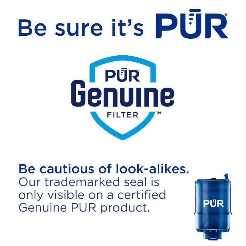 PUR PLUS 2pc Replacement Faucet Mount Water Filter: Filters Mercury, Lead, Microplastics, Chlorine, Blue, 30-Day Warranty