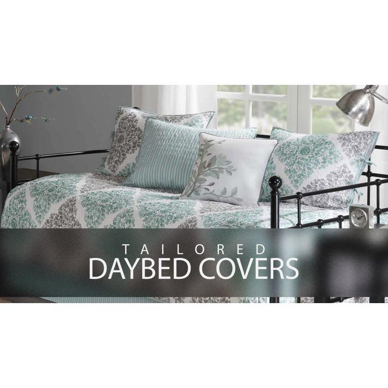 Quebec Gray Reversible Daybed Cover Set with Embroidered Pillow