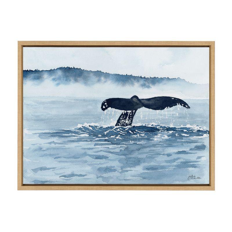 18" x 24" Sylvie Whale Watching Framed Canvas by Julie Maida - Kate & Laurel All Things Decor