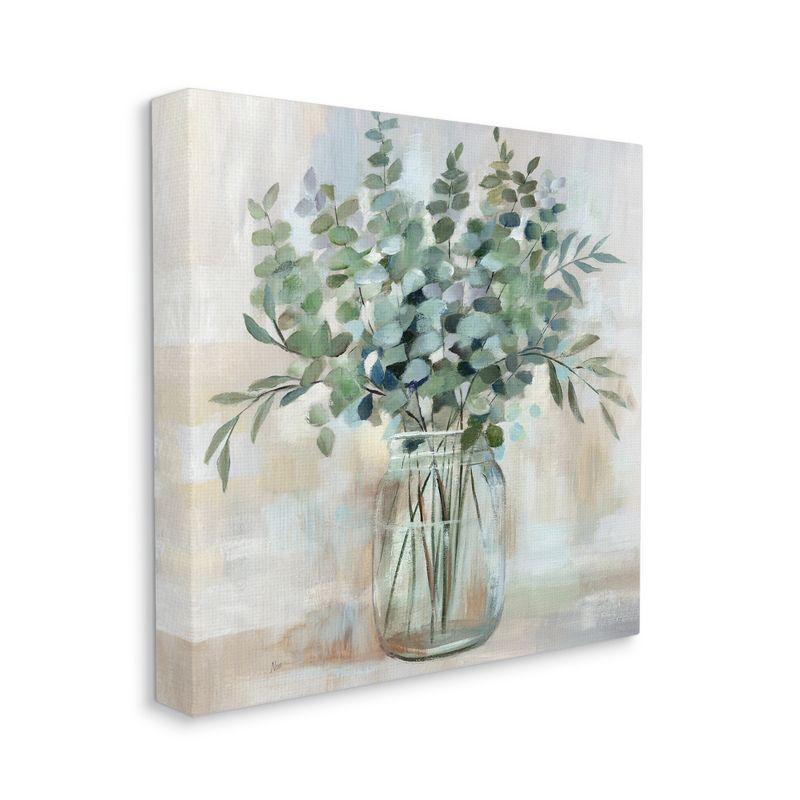 " Soothing Eucalyptus Flower Herb Arrangement Rustic Jar " by Nan Painting Print