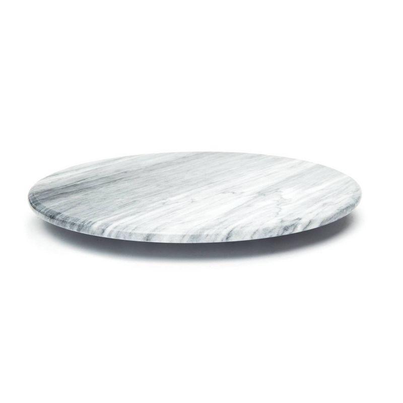 White Marble 12" Round Lazy Susan Serving Tray