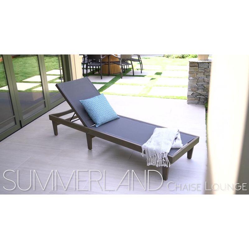 Summerland Acacia Wood Chaise Lounge -Teak/White - Christopher Knight Home: Weather-Resistant Patio Furniture