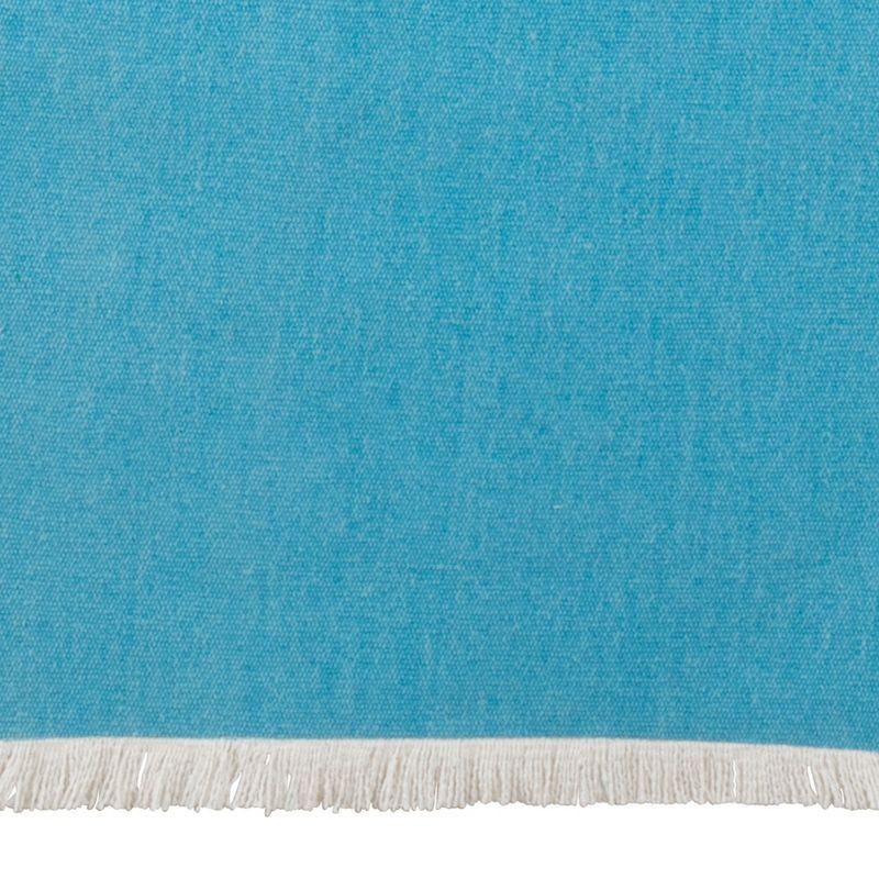 Saro Lifestyle Dining Table Runner With Fringe Borders, Aqua, 16" x 72"