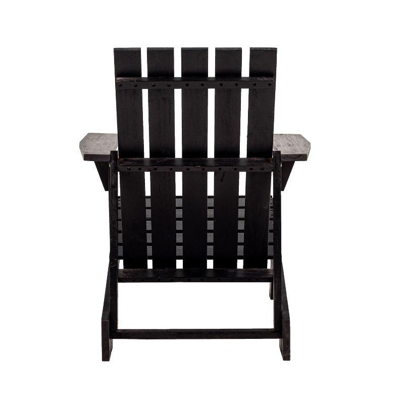 Modern Black Acacia Wood Adirondack Chair with Arms