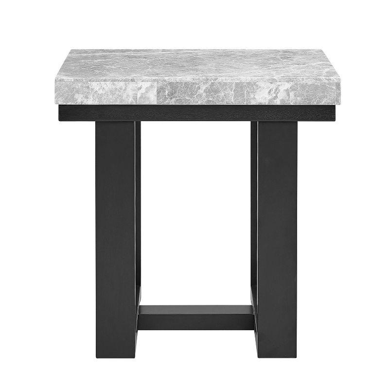 Lucca Gray Marble End Table Espresso - Steve Silver Co.