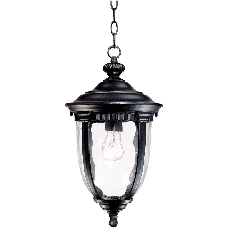 Bellagio 18" Black Outdoor Hanging Light with Clear Glass