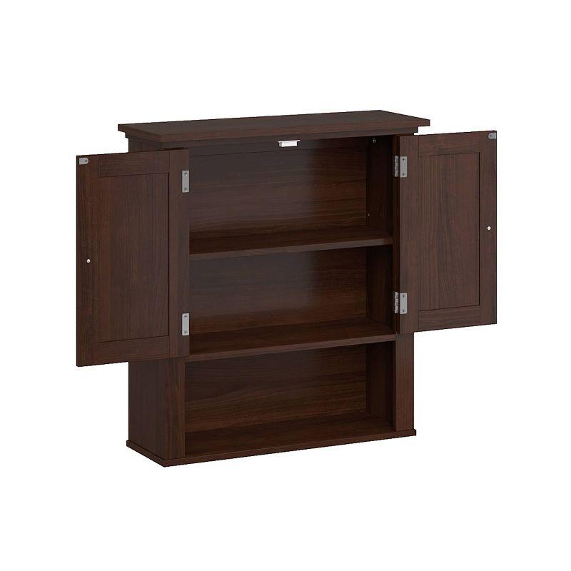 Hayward Dark Veneer Two-Door Wall Cabinet with Adjustable Shelf