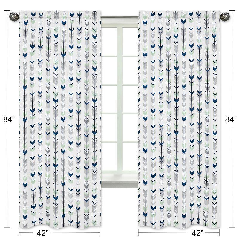 Mod Arrow Geometric Semi-Sheer Rod Pocket Curtain Panels (Set of 2)