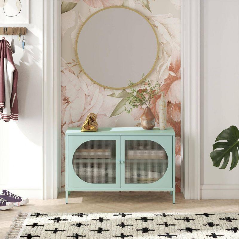 Luna 25.2'' Tall Accent Cabinet with Fluted Glass