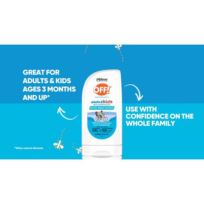 OFF! Adults and Kids Mosquito Repellent Picaridin Bug Lotion - 3.8oz