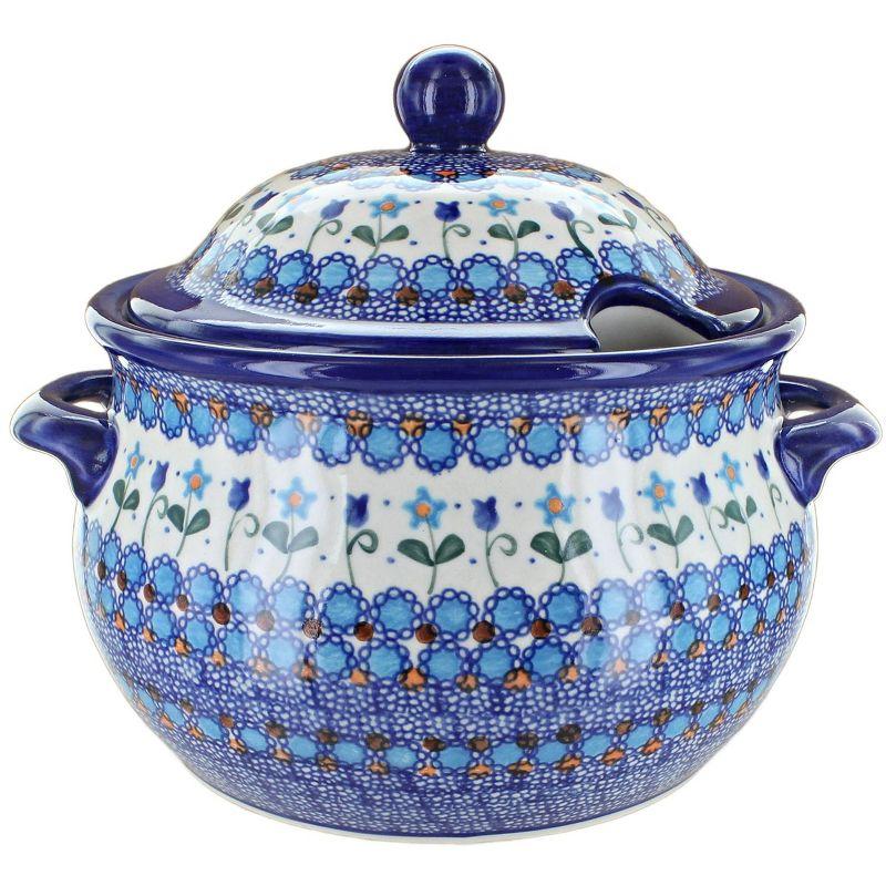 Savannah Blue Floral Stoneware Large Soup Tureen